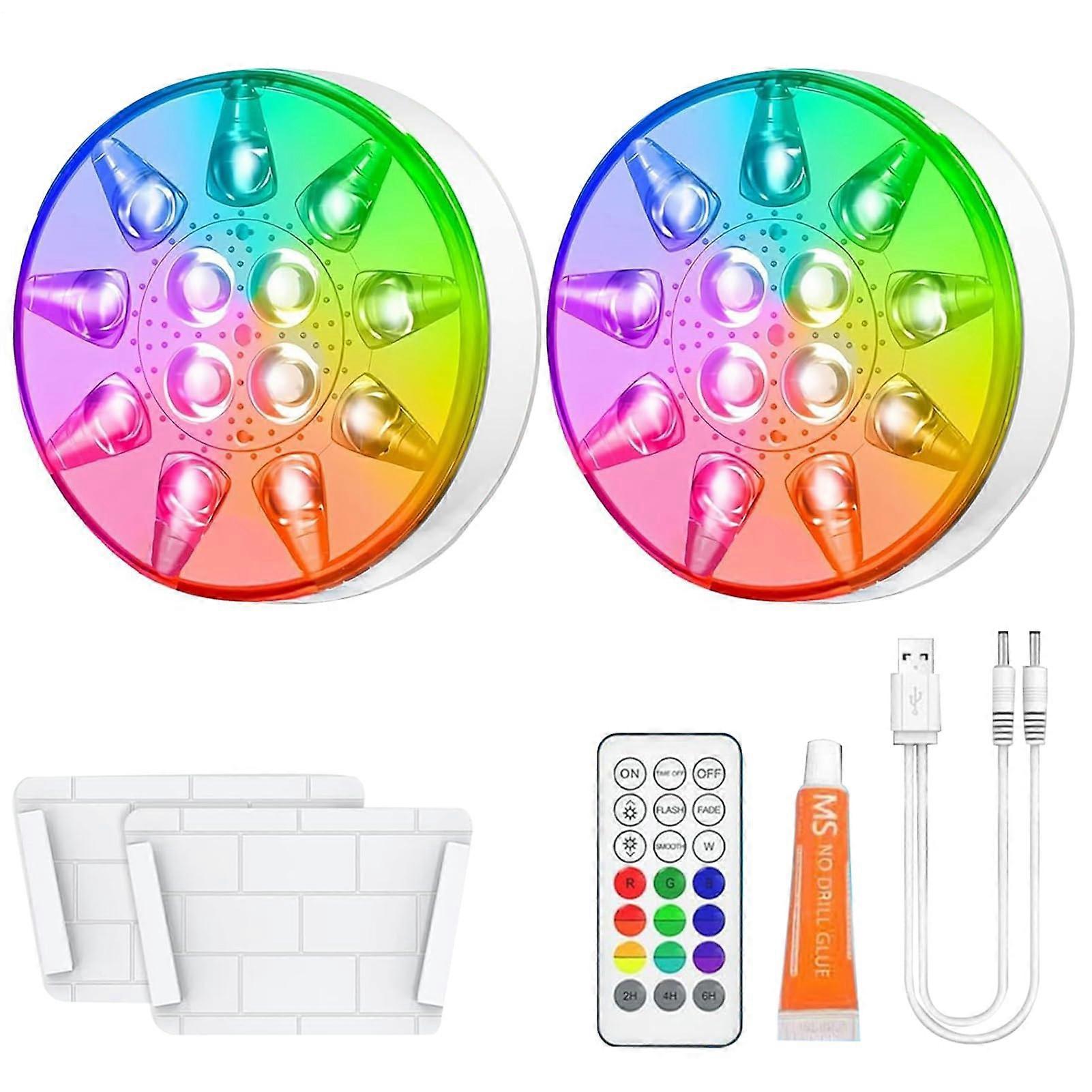 Led Pool Lights  2Pack RemoteControlled Waterproof Lanterns, 16Color Rechargeable LED Spotlight For Pool, Yard, Deck