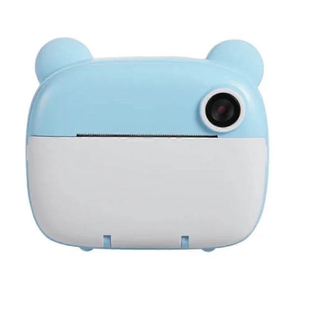 Kids Instant Print Camera Thermal Printing Photo Printer with Thermal Paper Roll Kid'S Digital Video Camera Blue