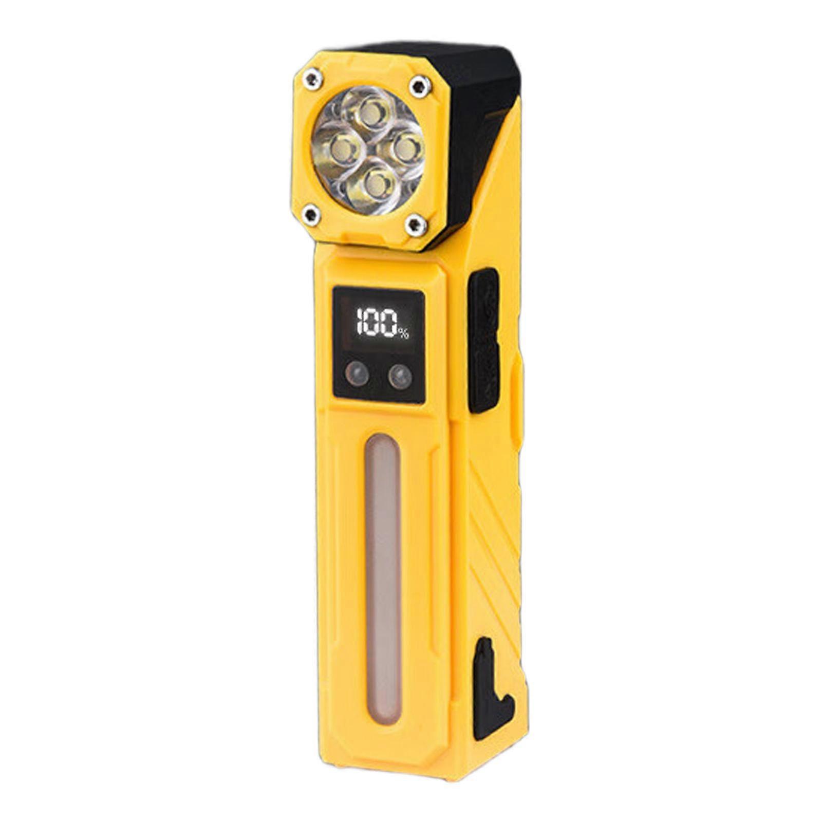 USB Rechargeable Tactically Flashlight Waterproof Outdoor Emergency Light Small Torch Work Light Pocket Lamp Enduring  Yellow