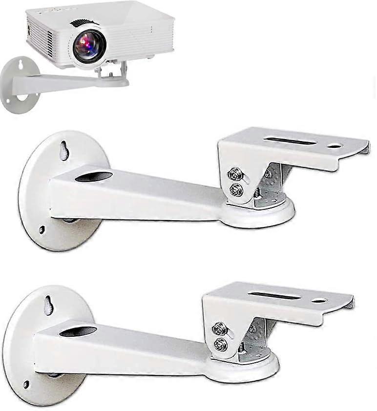 Mini Projector Wall Mounting/Camera/Improved 360 Degree Rotating Bracket 7.8 Inch Adjustable White 2 Pieces bg17