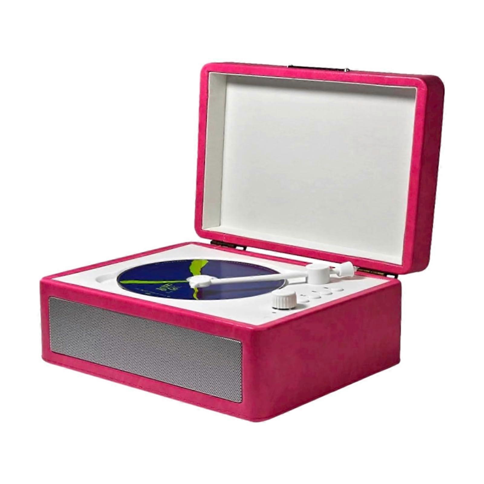 Vintage CD Player with Bluetooth 5.0, USB Playback, TrayStyle Disc, Remote Control  Pink