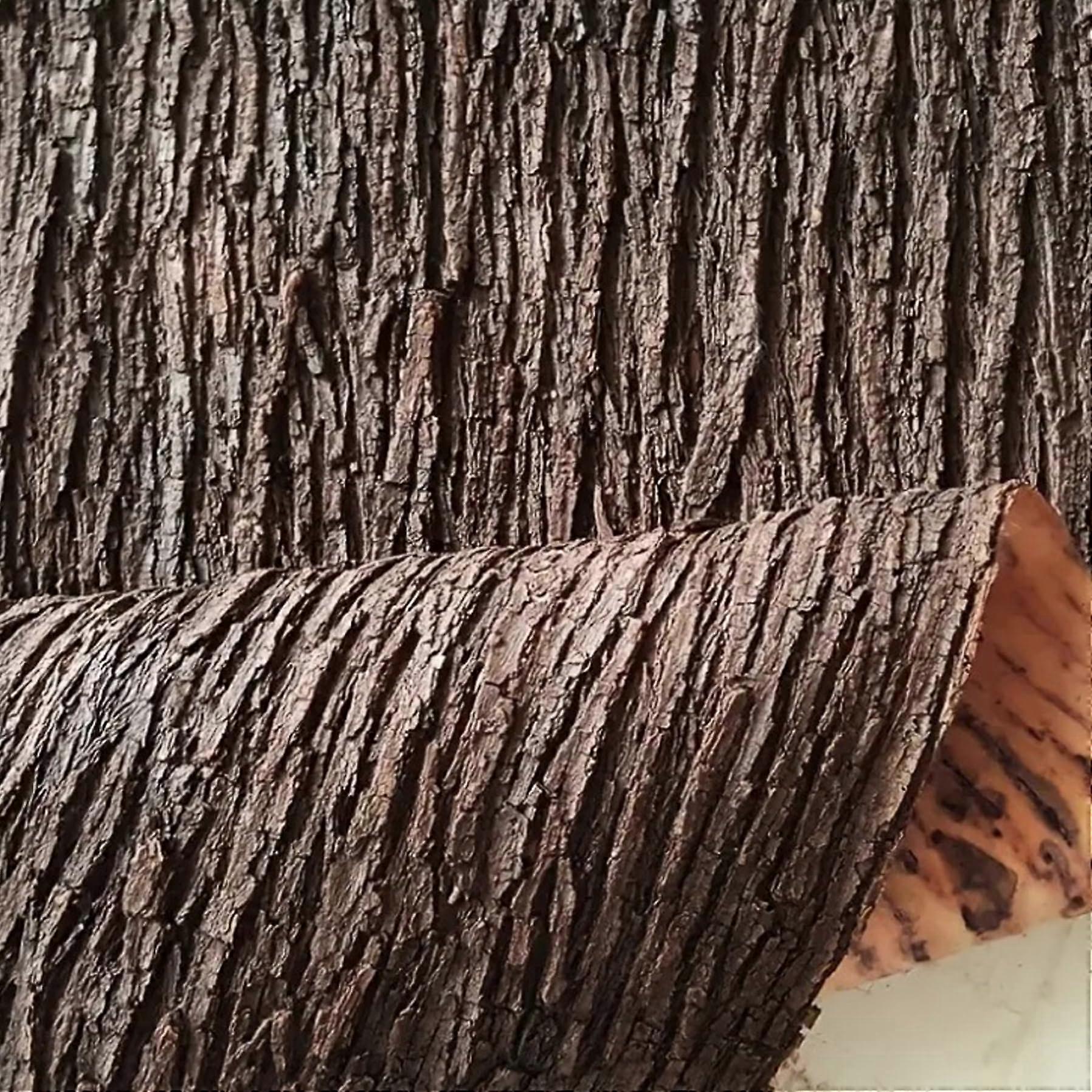 Artificial Tree Bark Wrap 39x12in Realistic Weatherproof FireResistant Decorative Panel for Column Wall