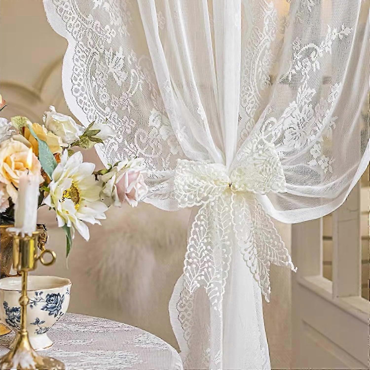 Pack White Bowknot Adjustable Curtain Tiebacks For Home Decoration