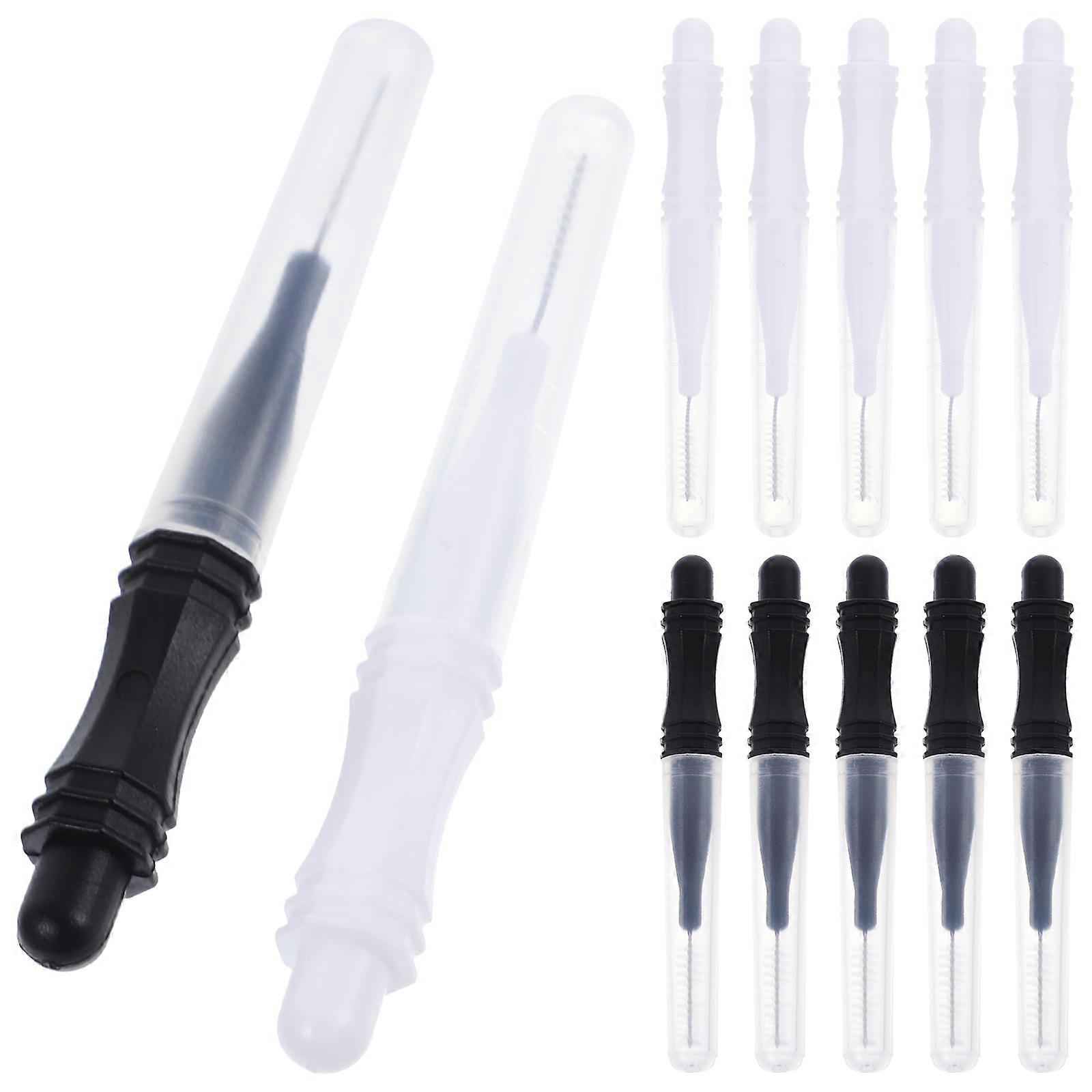 Brow Brush Tool for Eyebrow Use Micro Eyebrow Brush with Caps 60Pcs