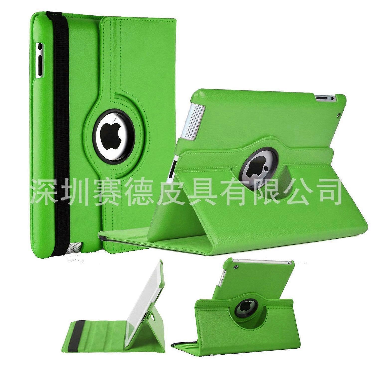 Stylish Case For Ipad Pro 12.9" Green Litchi Texture Rotating Leather