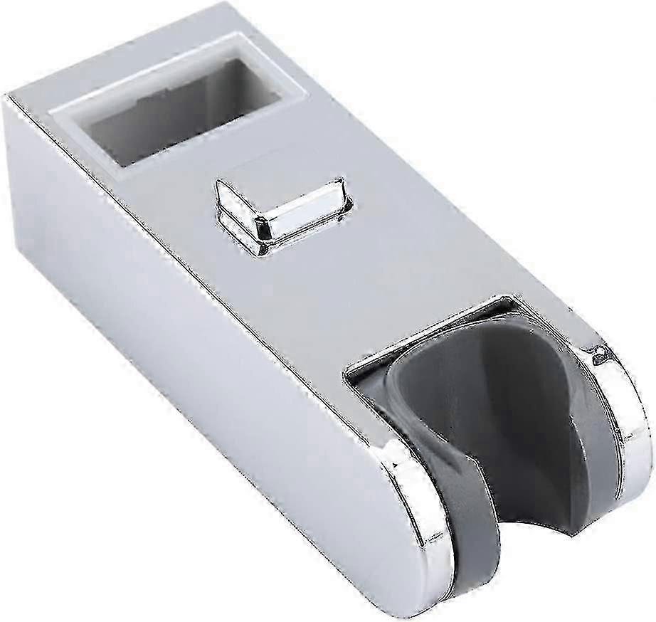 Plastic Chrome Plated Adjustable Height Squareshower Slider Bar Replacement Rail Head Holder Stand Bathroom Accessory (1pc, Silver)