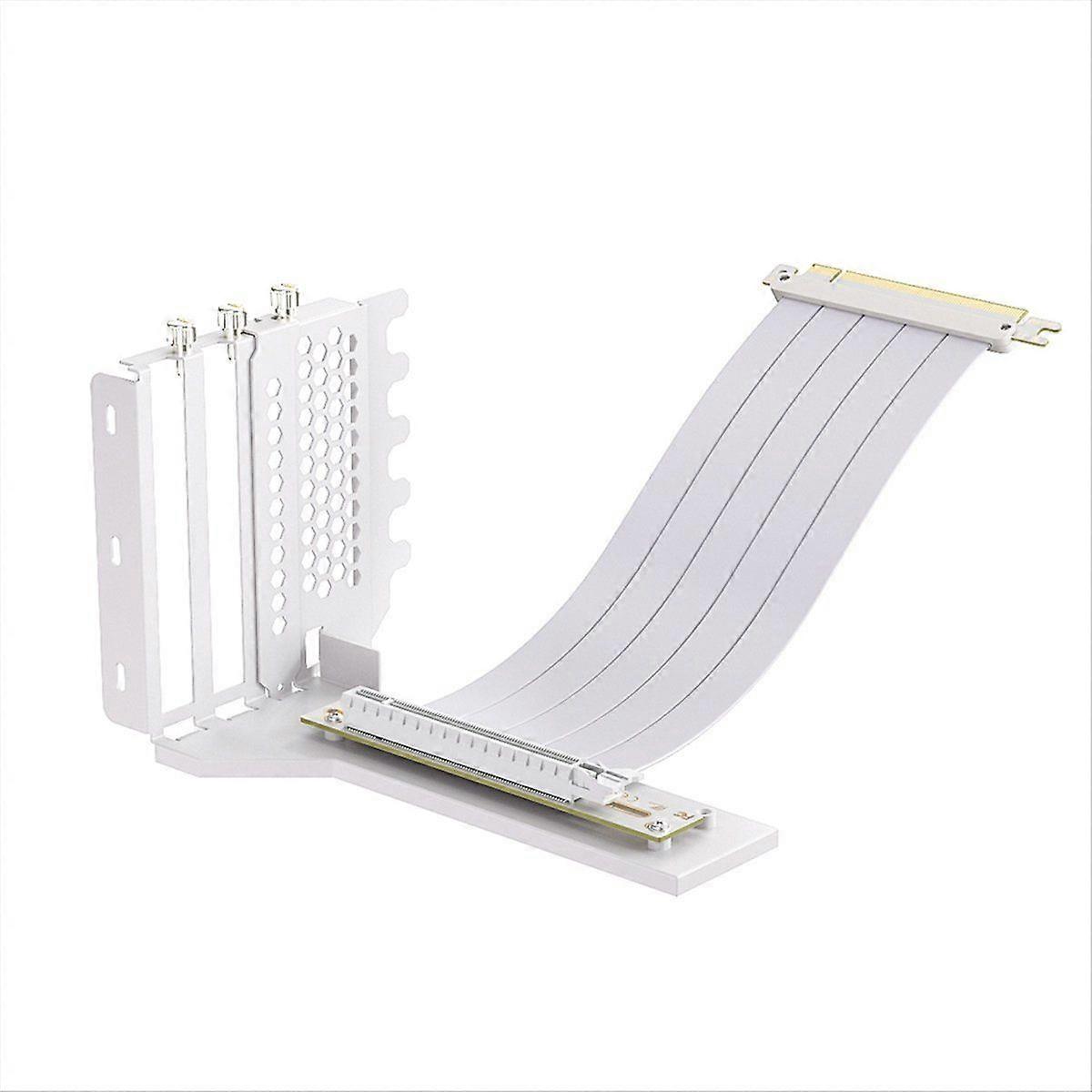 L-Z3 GPU Vertical Mounting Bracket Kit, PCIe 4.0 X16 Riser Cable 200mm, Graphics Card Steering Mounting Bracket White
