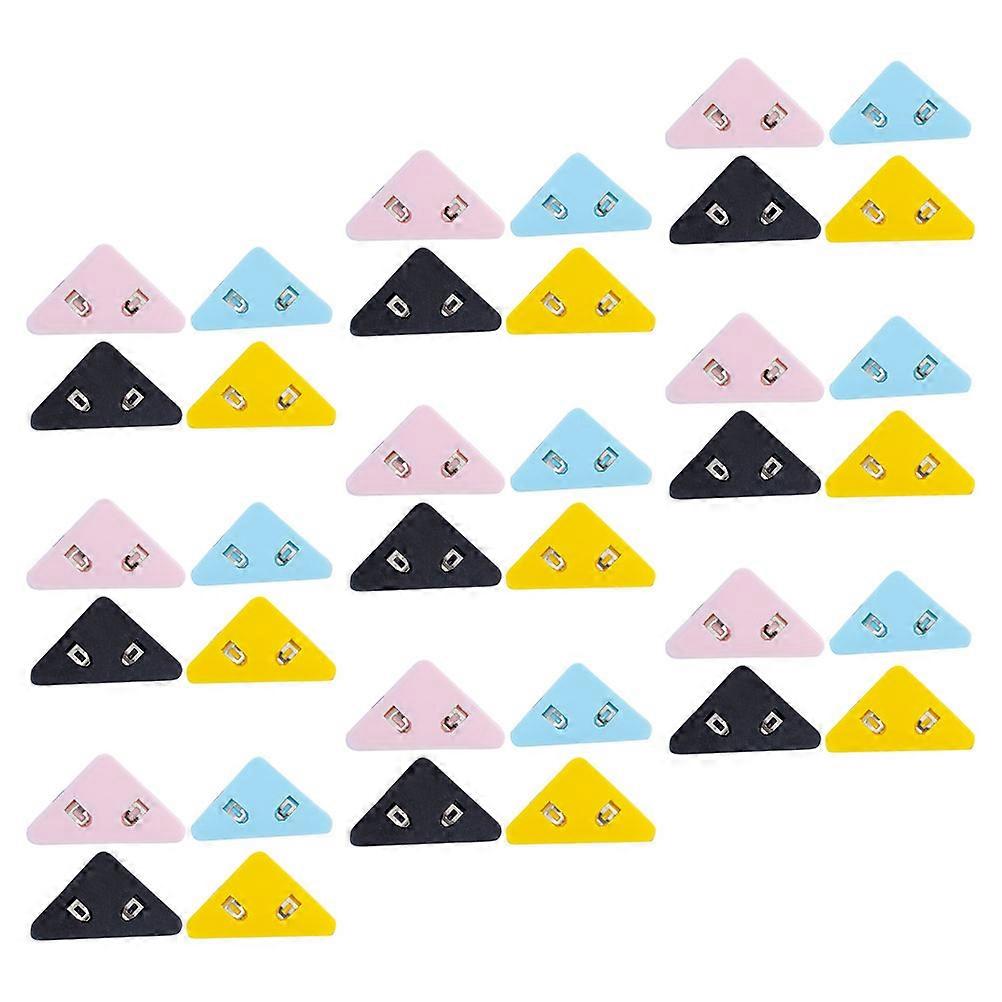Triangular Corner Paper Fastener Book Clip for Office Use 50Pcs Plastic