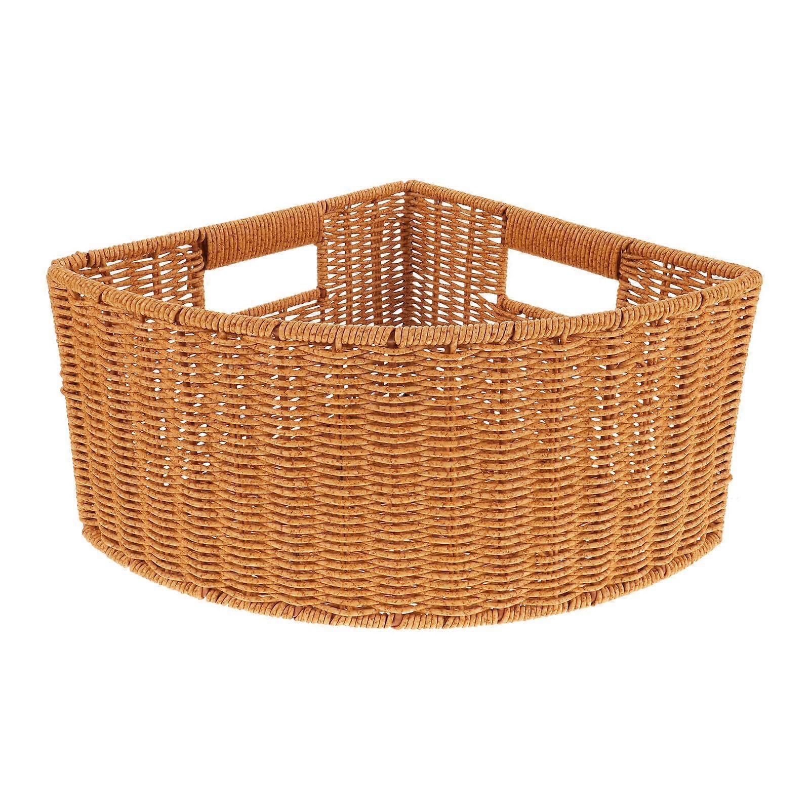 Durable Plastic Corner Storage Basket with SpaceSaving Triangular Design for Home Organization