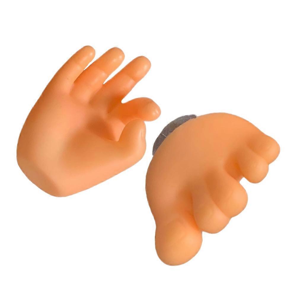 Beige Toe Finger Toothbrush Holder for Storage 2Pcs Wall Mounted Suction Cup