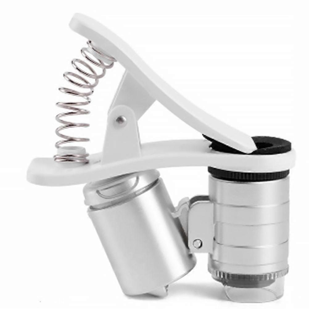 60X Microscope Magnifier Clip-on Type for Magnifying Use Silver Color