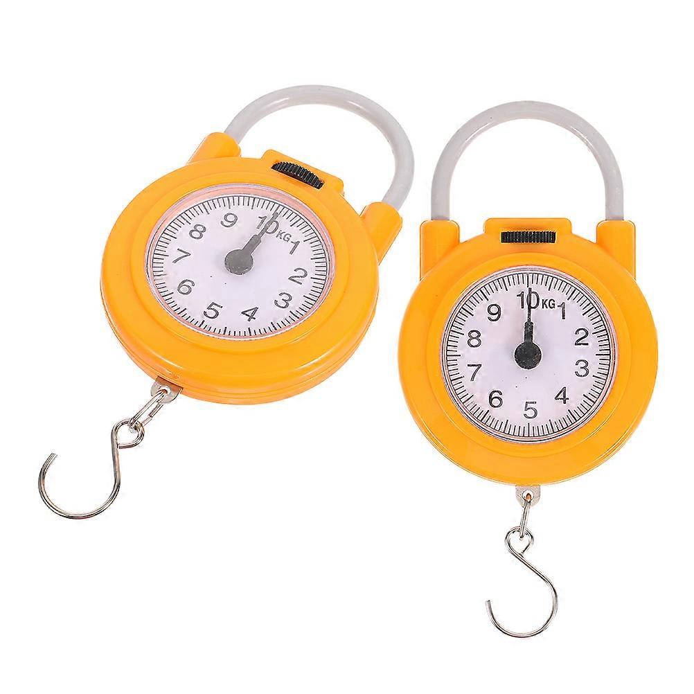 Yellow Portable Hanging Scale for Kitchen Fish Weighing 1Pair