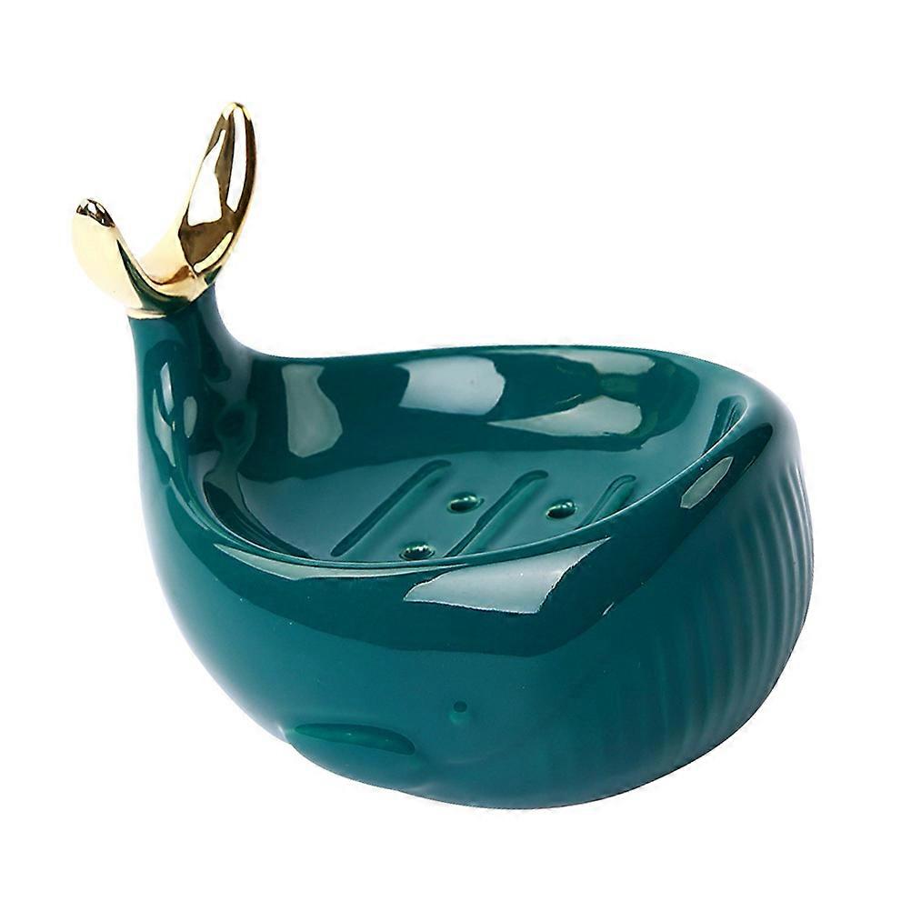 Ceramic Soap Box Nordic Whale Shape for Storage Use 1Pcs