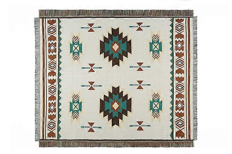 Ethnic Style Blanket, Geometric, Aztec Pattern, Navajo Blanket1pcs-white