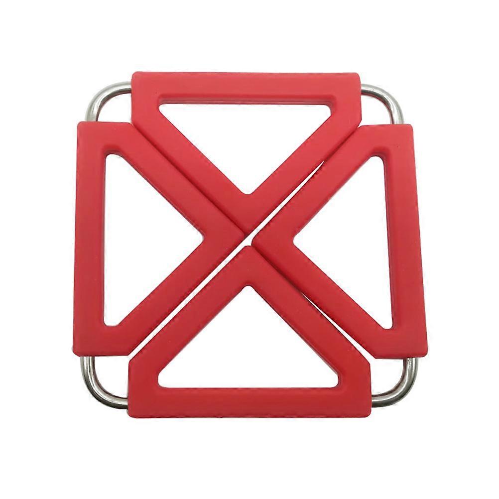 Trivet Mat Foldable Table Pad for Heat Resistance 2Pcs Red