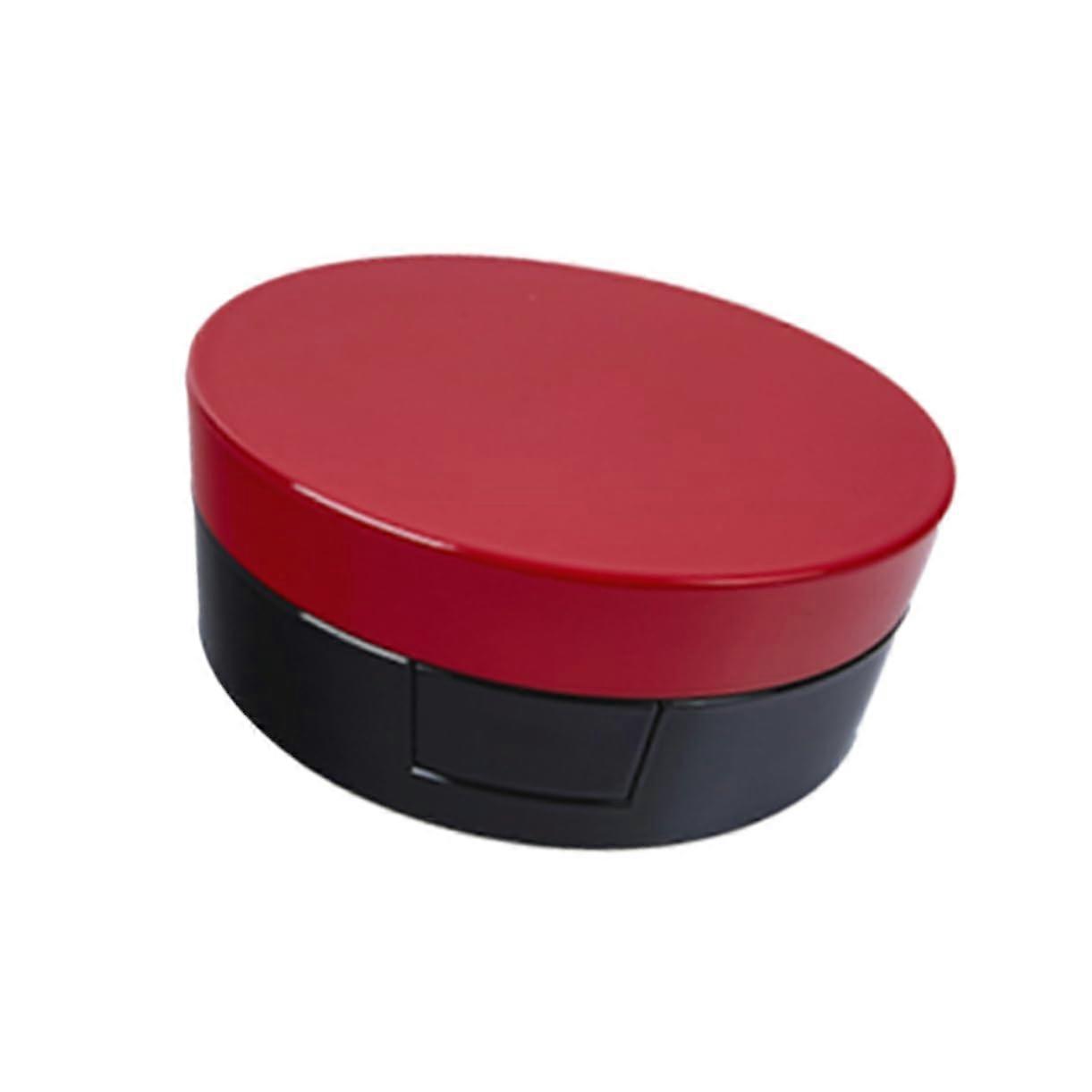 Makeup Compact with Mirror Builtin Travel Blusher Powder Foundation Case Red Round Container