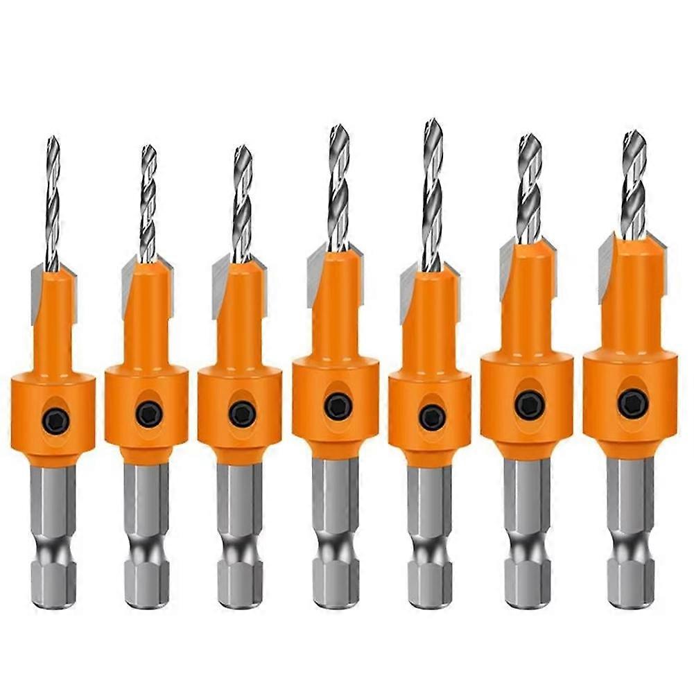 7pcs Hexagonal Shank Woodworking Countersunk Heads Drill