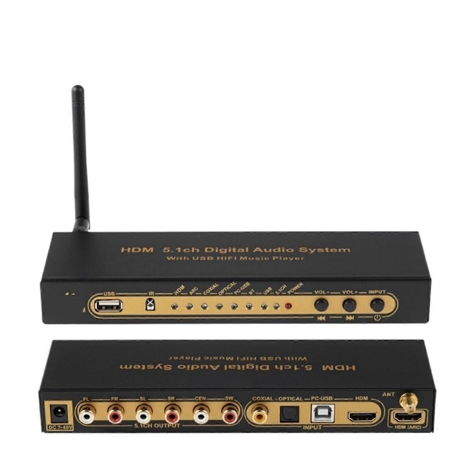 5.1 Surround Sound Decoder Audio Converter Immersive Home Theater EU Plug