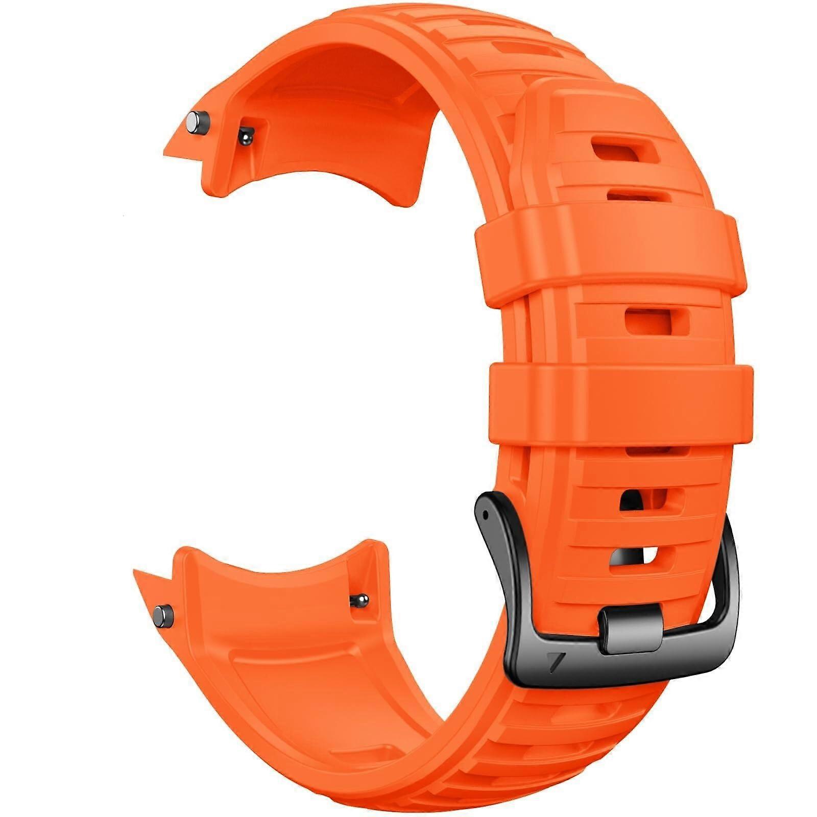 Silicone Replacement Strap 26mm Orange with Secure Stainless Buckle for Garmin Instinct 2X Solar