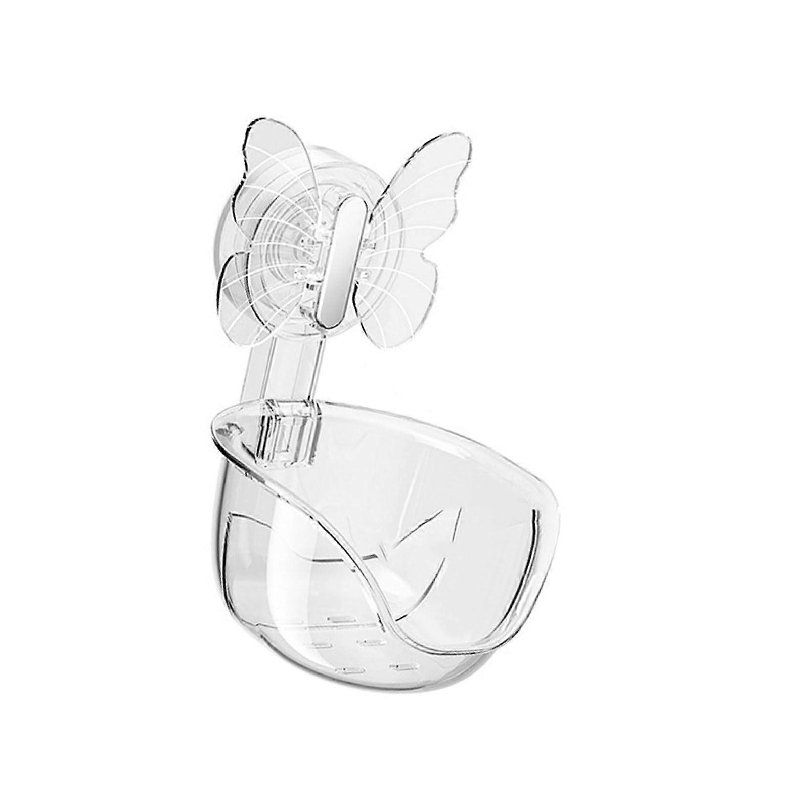 Suction Cup Shower Organizer Clear Bathroom Storage Shelf Wall Mounted SpaceSaving Design