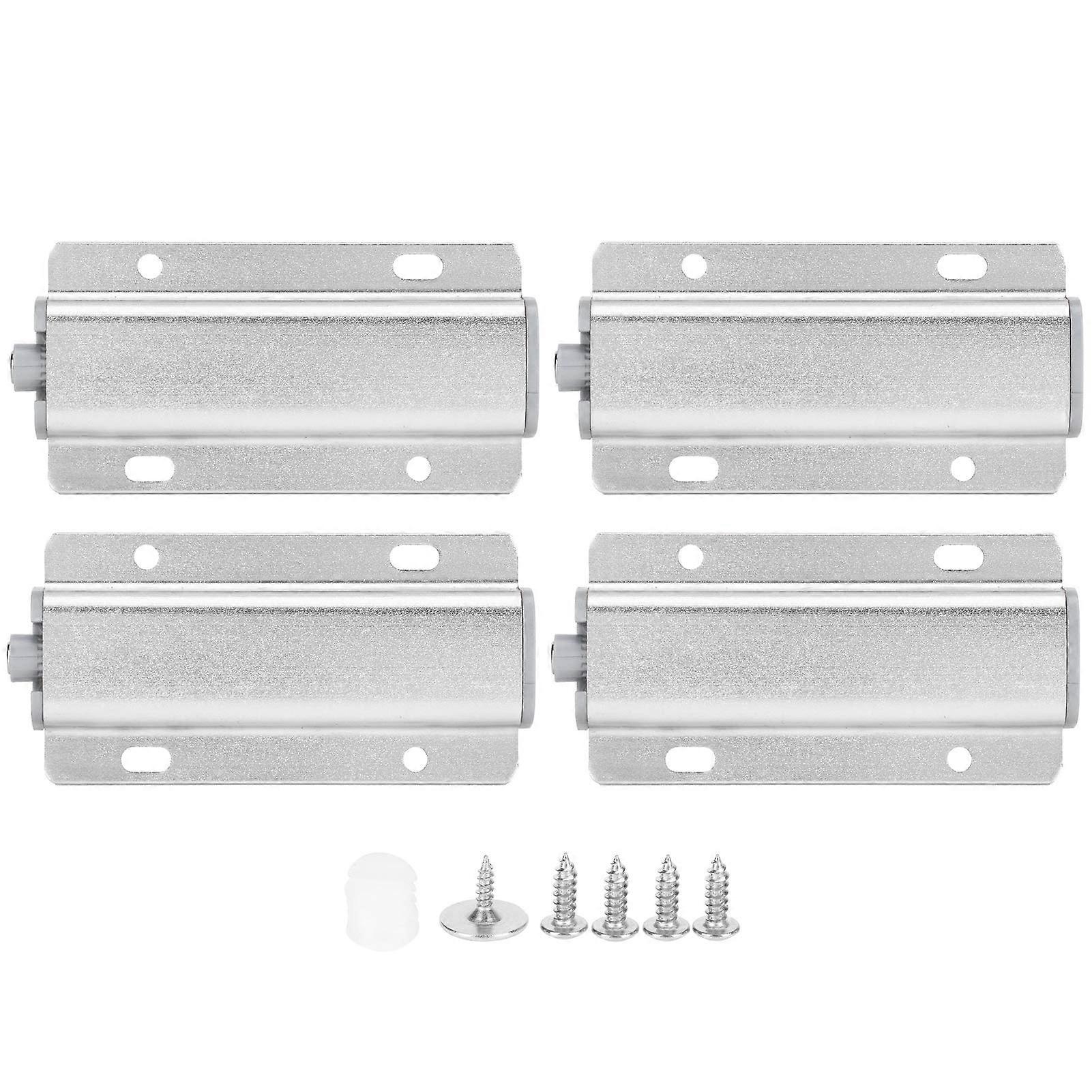 Magnetic Cabinet Latch 4 Sets Push Open Self Locking Door Catch with Noise Reduction Damper