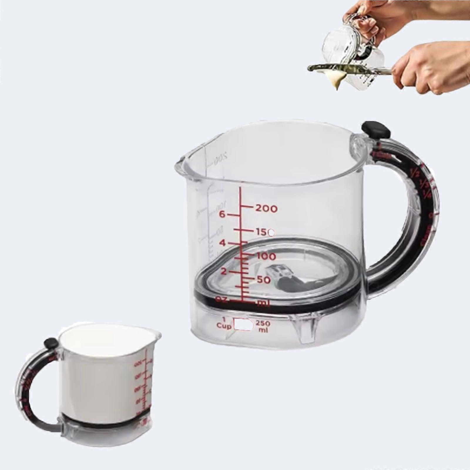 4in1 Adjustable Measuring Cup with BuiltIn Scraper and PushUp Base for Baking and Cooking Ref: 6354