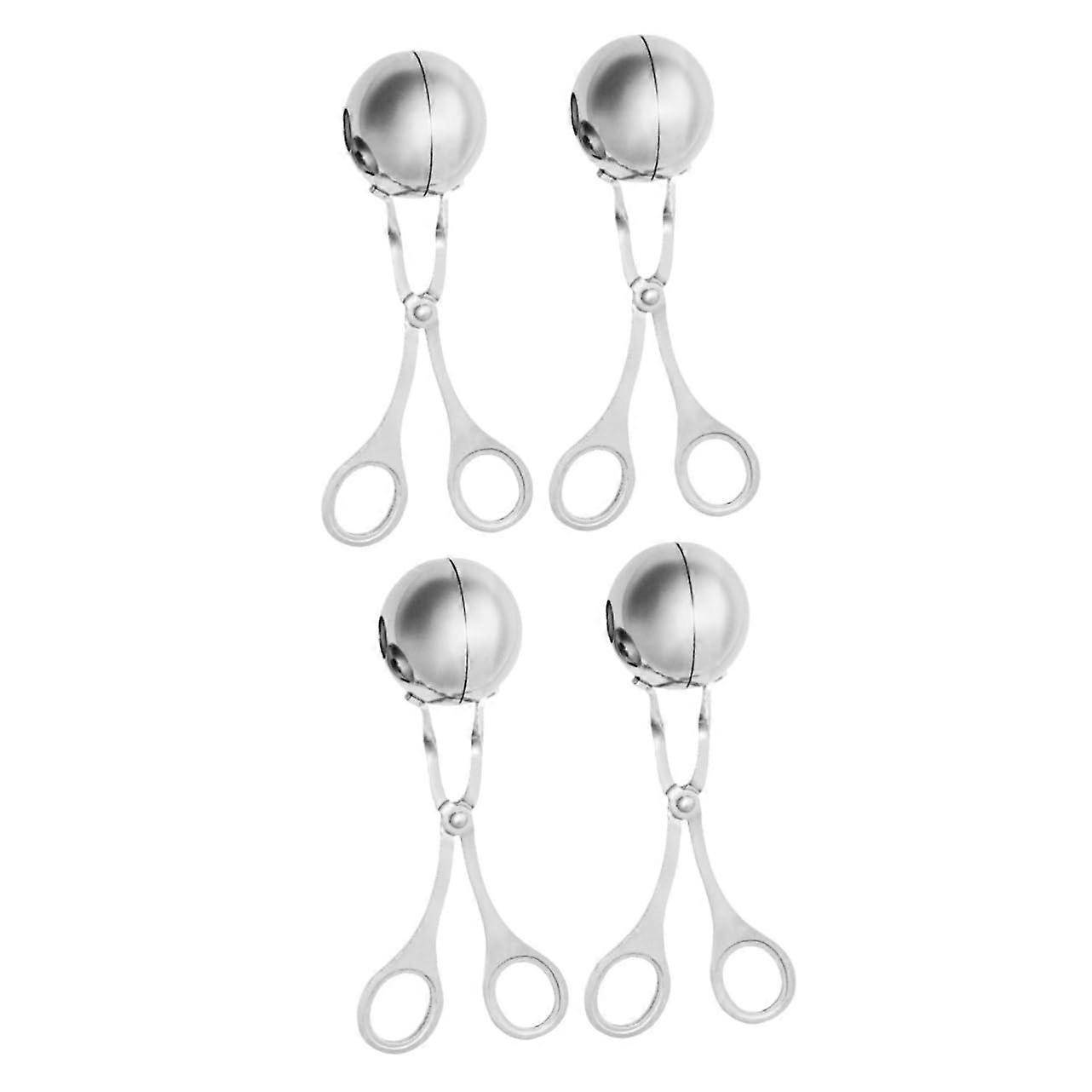 4pcs Stainless Steel Meatball Maker Scoop with Trigger Handle for Consistent Size and Easy Cleaning