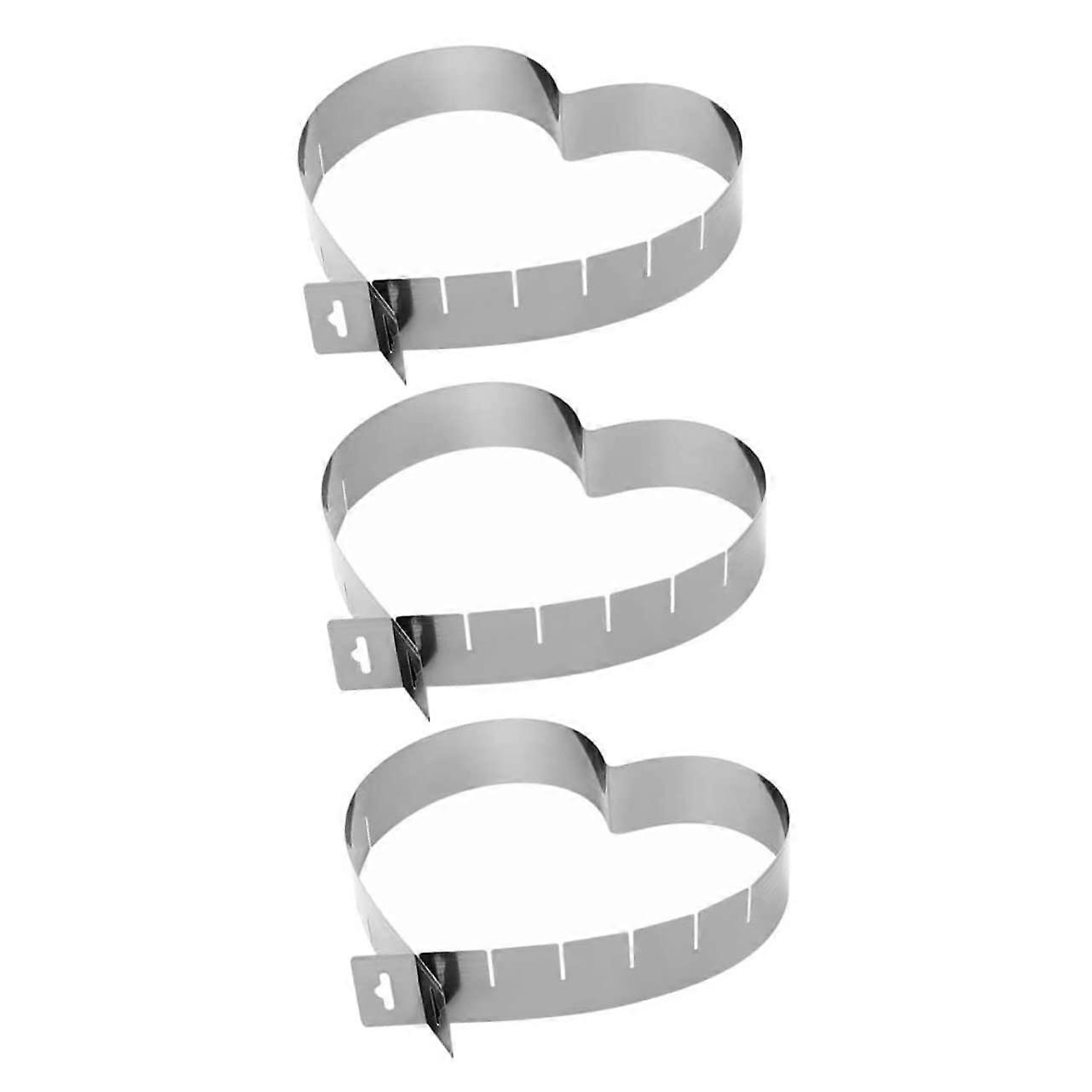 3pcs Adjustable Heart Cake Mold Set for Baking and DIY Mousse Decorating