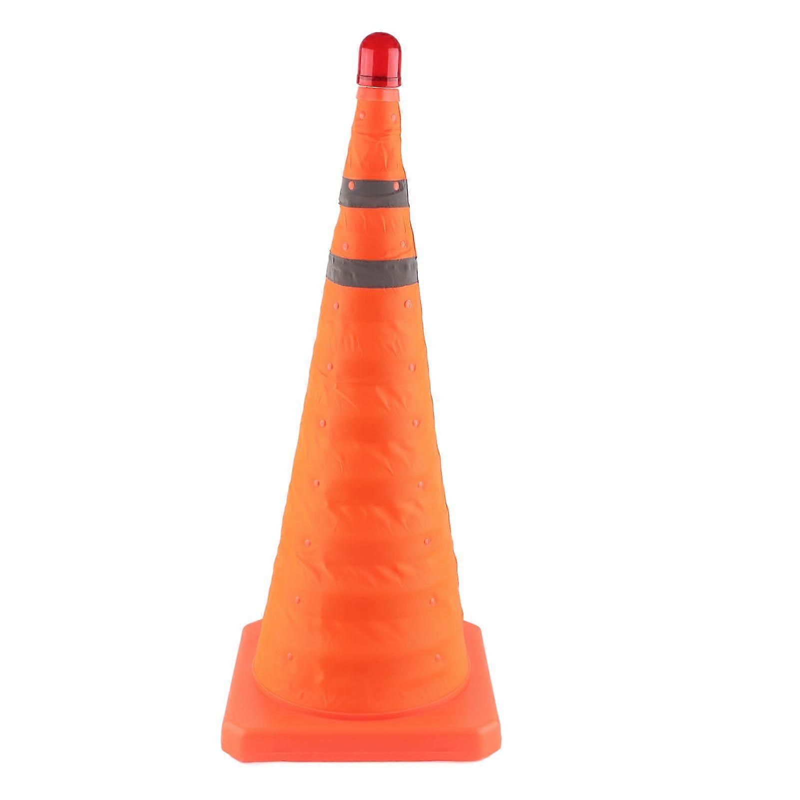 Collapsible Traffic Cone with Reflective Collar, Adjustable Height, Foldable Safety Cone for Car Parking
