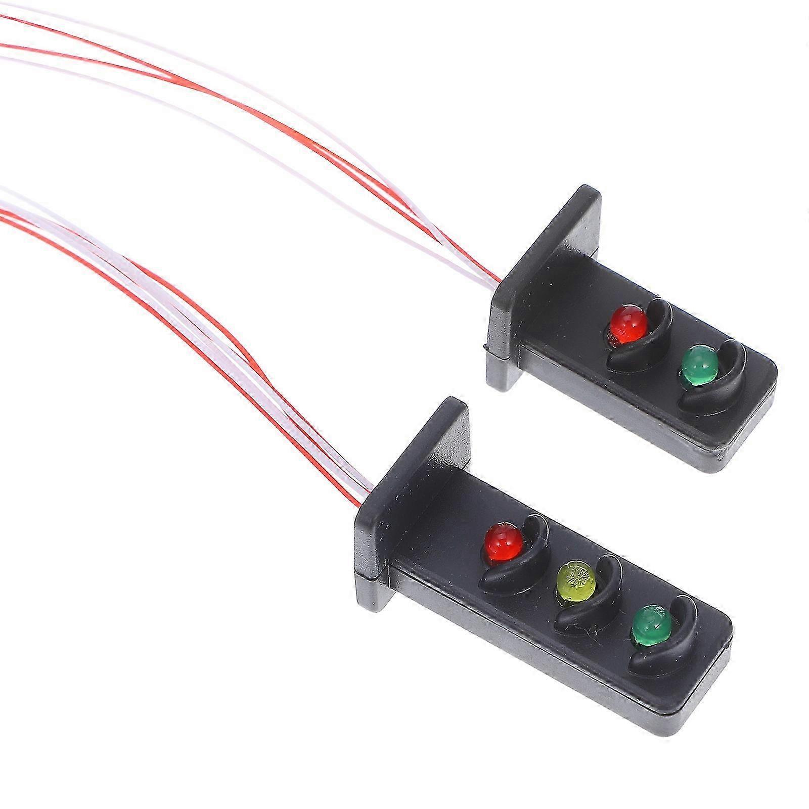 Miniature Traffic Light Model for Sand Table Layout 2Pcs ABS Black Material
