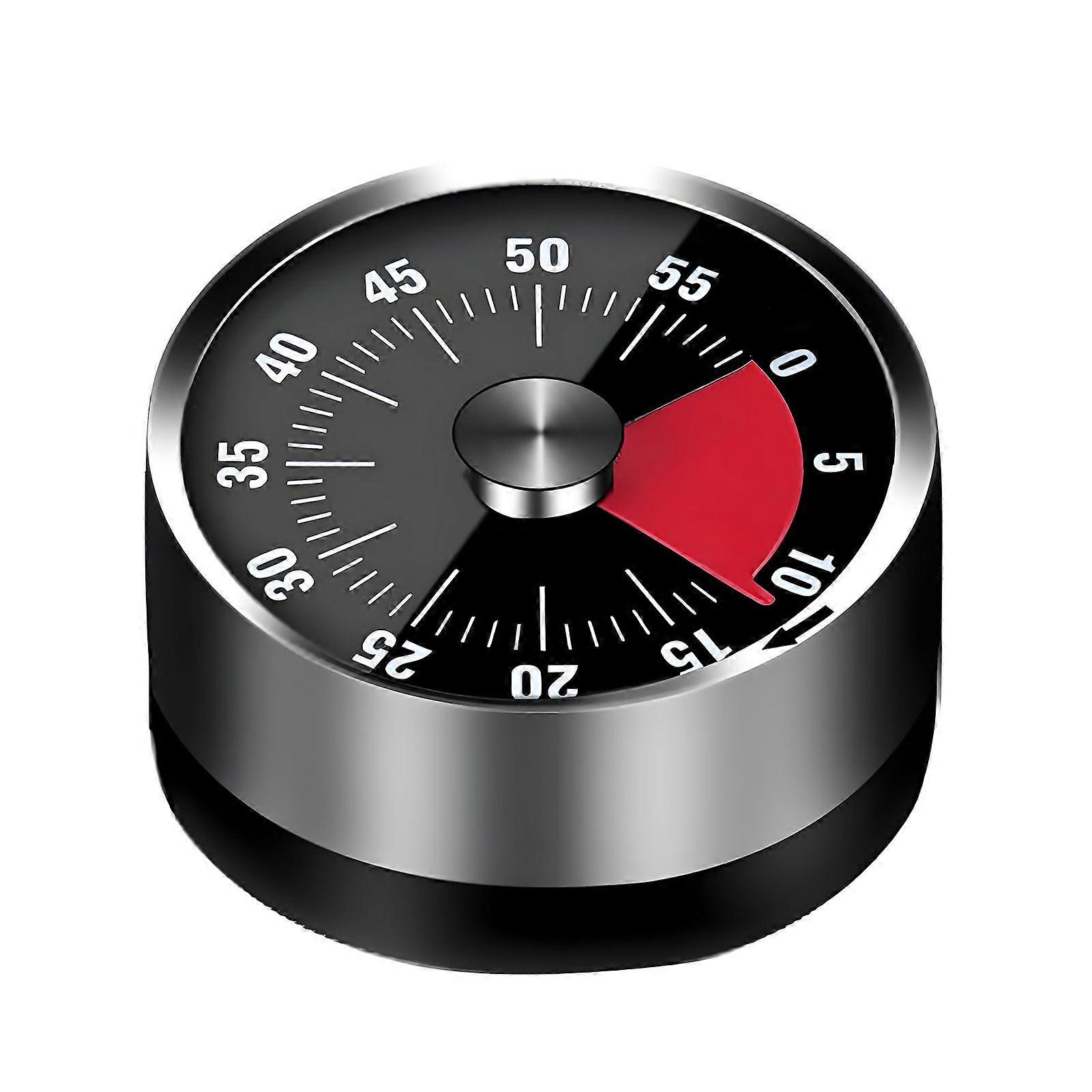 Portable Mechanical Kitchen Timer 55-Minute Magnetic Visual Countdown Clock for Cooking Baking Pomodoro Study Kids Games Classroom Time Management Sto