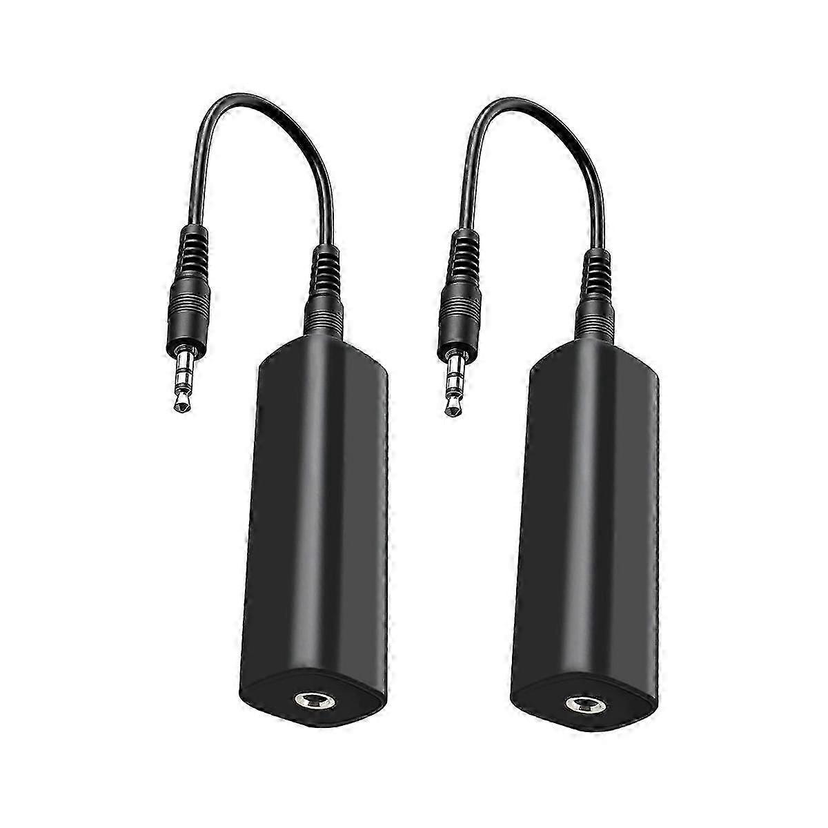 Ground Loop Isolator Noise Filter for Car Audio/Home Stereo,2 PCS with 3.5mm Audio Cables