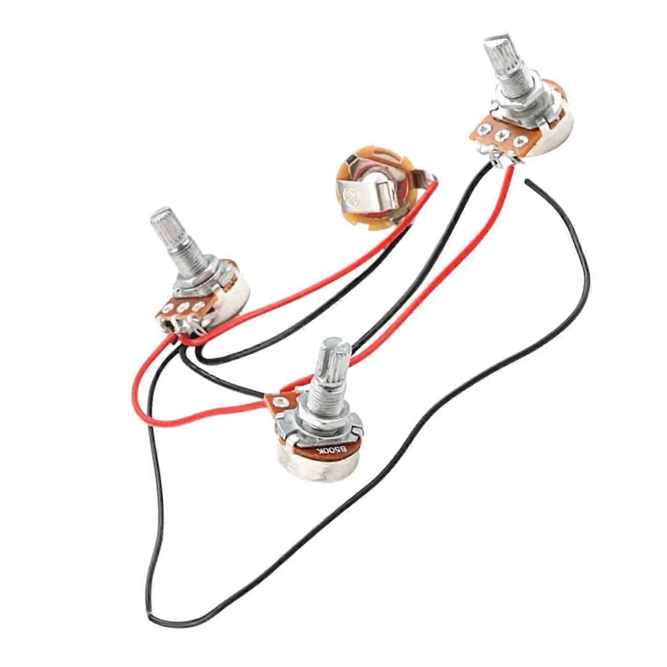 Electric Guitar Potentiometer Wiring Kit with Noise Reduction and Compact Control Layout