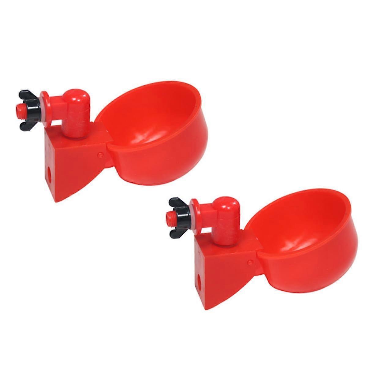 2pcs Automatic Chicken Waterer Set, LeakProof Poultry Drinking Bowls for Hens, Quails and Ducks