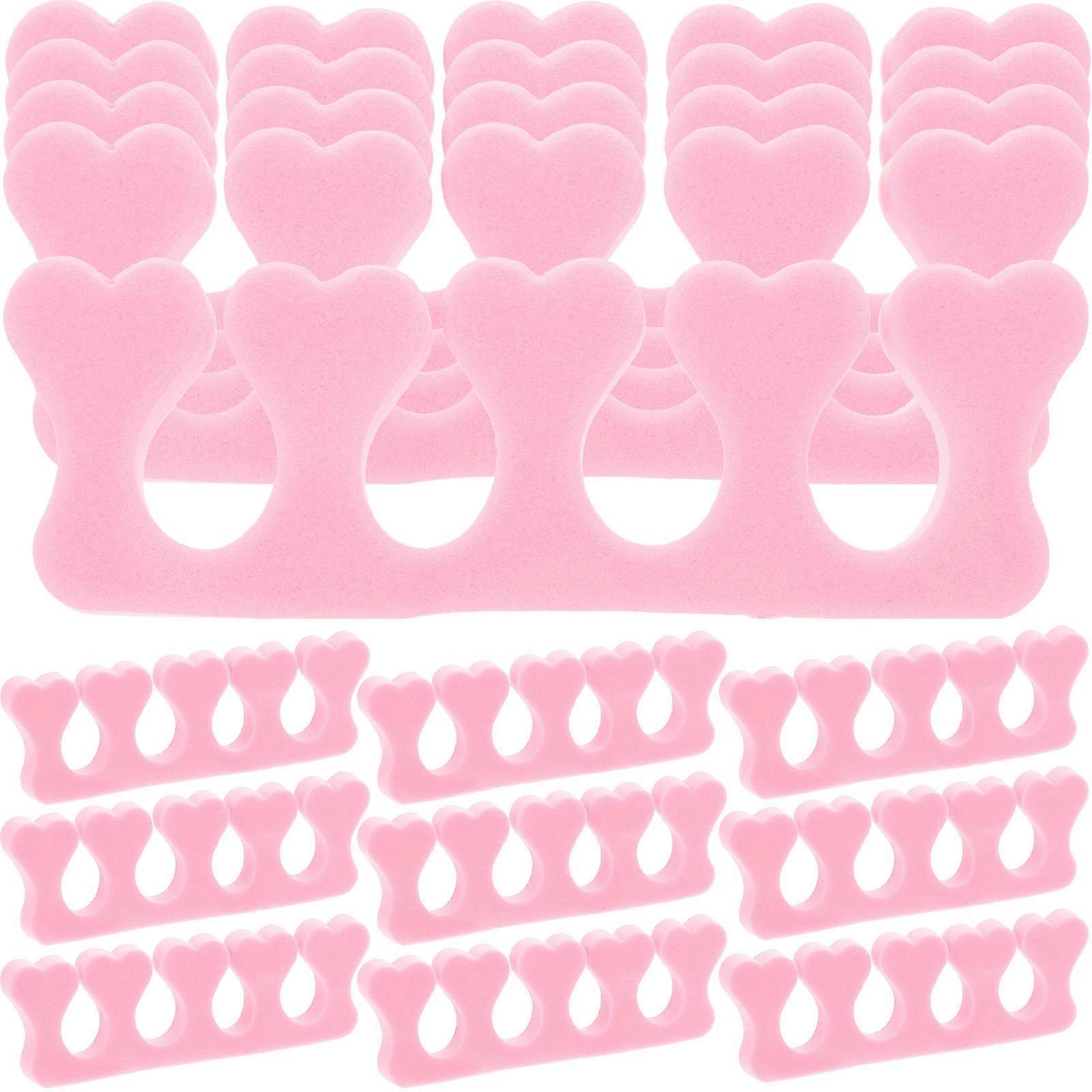Nail Toe Separator Sponge for Pedicure with 40Pcs Pink Finger Tools