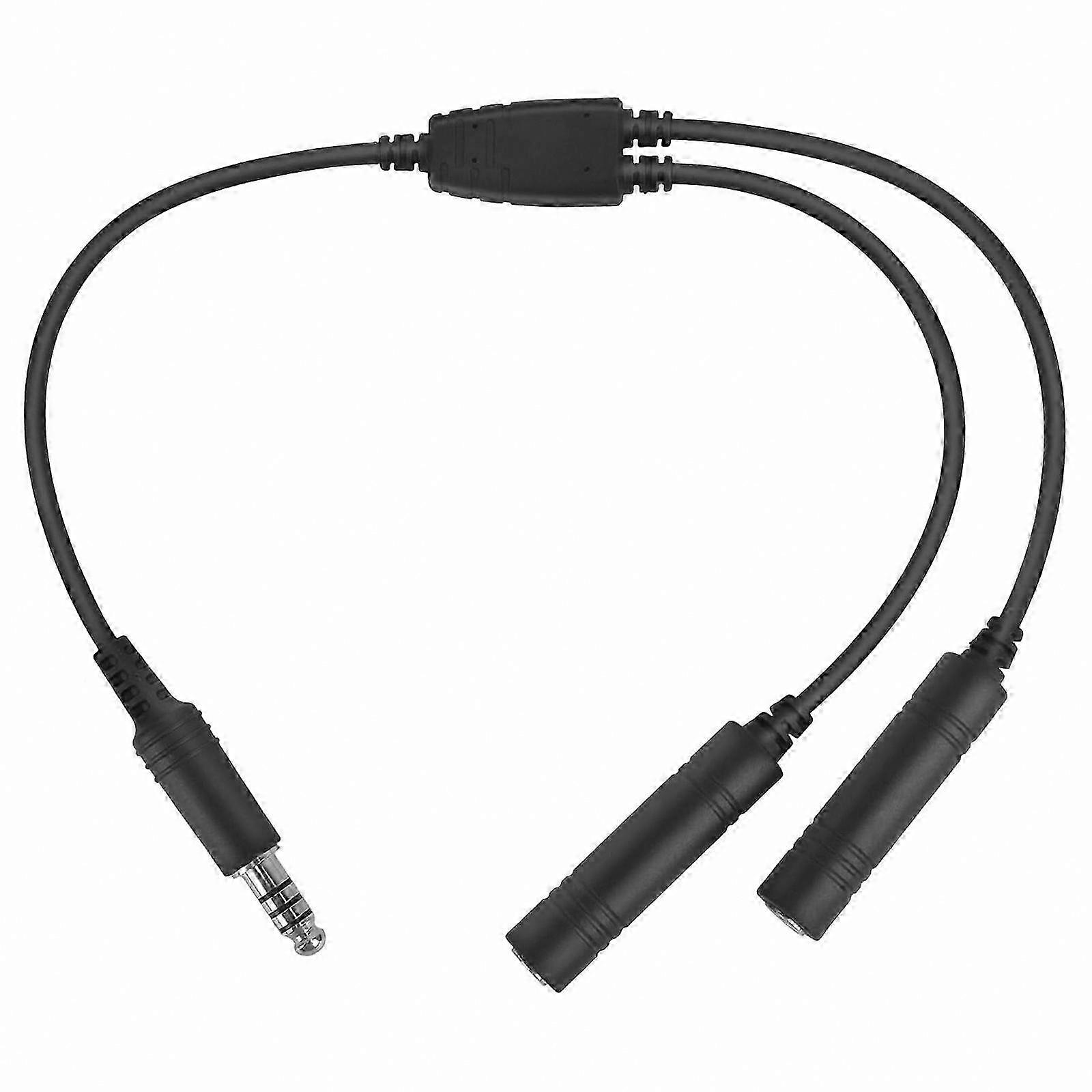 Aviation Headset Adapter Cable for Dual Plug Interfaces Tactical Communication Helicopter Use