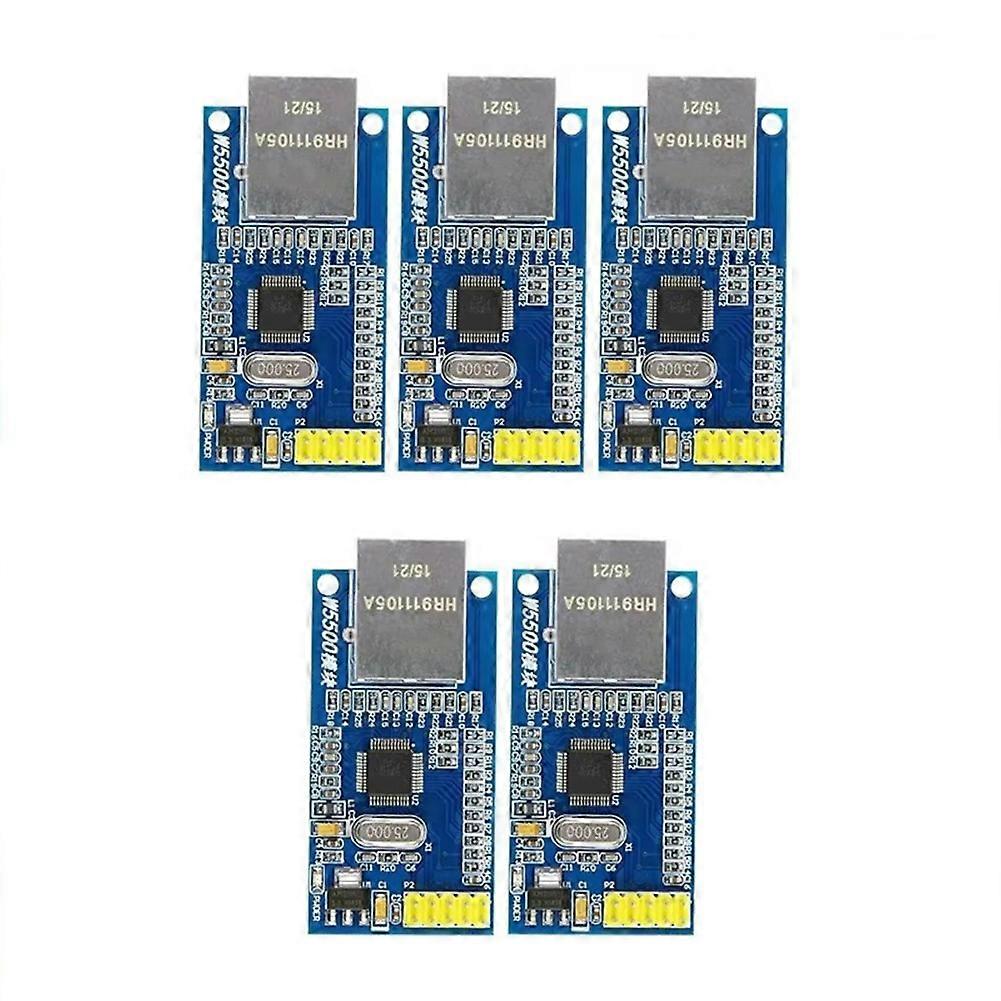 5PCS W5500 Ethernet Network Modules TCP/IP 51/STM32 SPI Interface 3.3V 5V I/O MCU Microcontroller Program over W5100