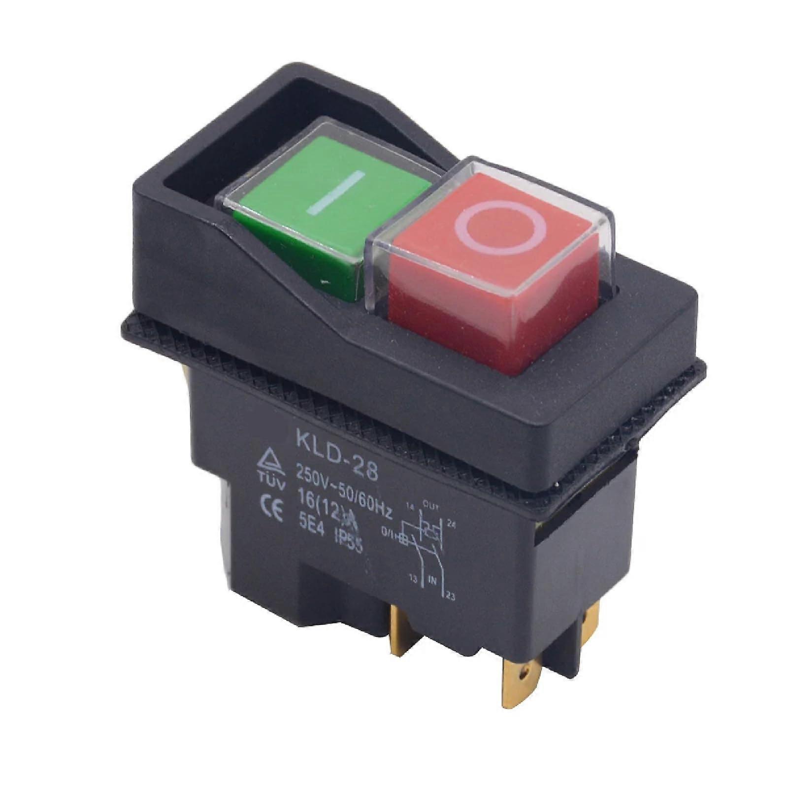 Safety Push Button Switch IP55 Waterproof 250V 16A Electromagnetic 4Pin for Control Panels