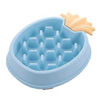 Pet Puzzle Bowls Feeder Anti Skid Dog Slow Down Eating Bowl for Obesity Blue
