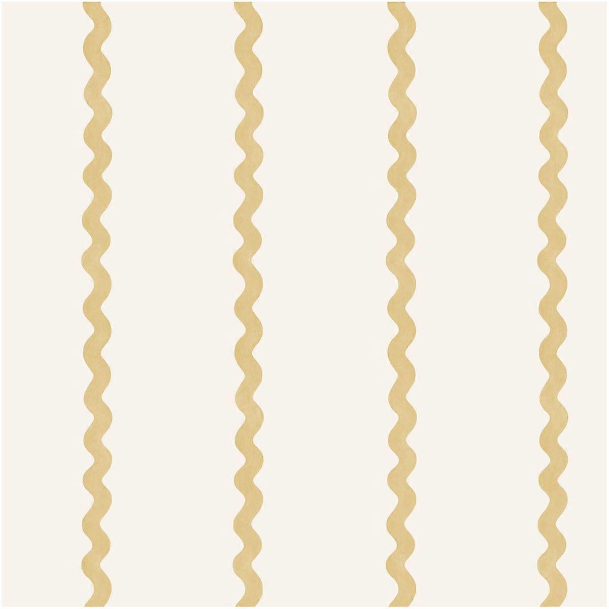 Yellow Striped 'Do The Wiggle' Wallpaper