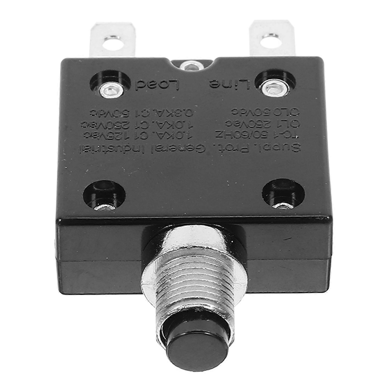 Manual Reset Circuit Breaker Push Button Protector for Overload 15A