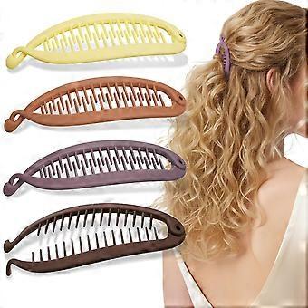 4er-Set Bananen-Haarspangen, flexible Bananen-Haarspangen, flexible Schildkröten-Haarspangen
