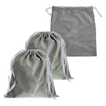 Sac de rangement pour sèche-cheveux, lot de 3, gris, avec cordon de serrage