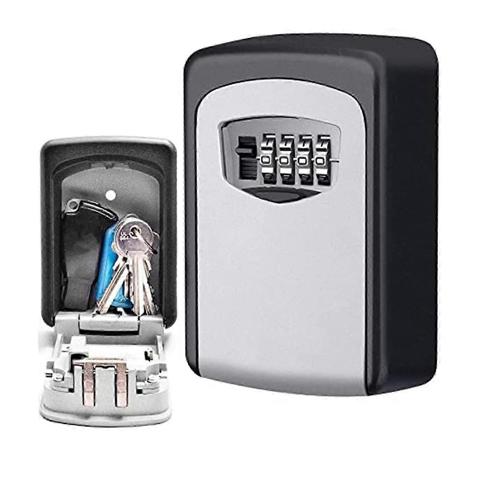Wall Mounted Key Lock Box, 4 Digit Code Combination Lock Box compatible with Key Safe Security, Personalize Your Access Control, Versatile Installatio