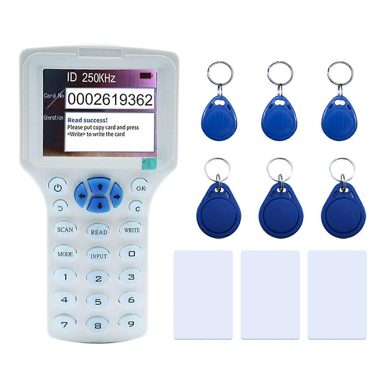 300CD RFID Reader Writer White (RFID Copier Multi-Frequency RFID Writer RFID Card Reader Smart Card Decoder with Free Software and USB for Access Con
