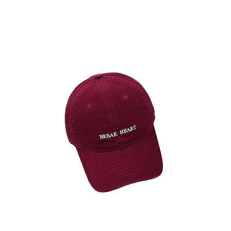 Letter Baseball Hat, Casual Versatile Soft Top CapRed