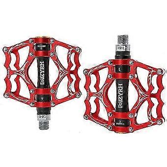Pedali per mountain bike, 3 cuscinetti in composito 9/16 superficie antiscivolo ad alta resistenza, rosso + nero
