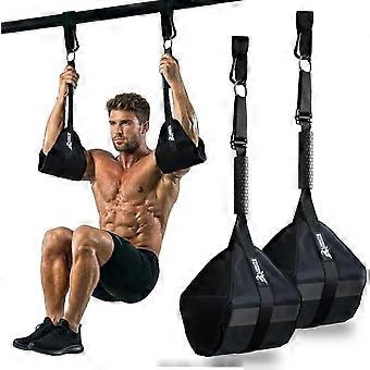 Sangles abdominales suspendues ultra-résistantes pour barre de traction, support pour les athlètes de grande taille, support de bras rembourré épais pour le renforcement du tronc et l'entraînement des abdominaux, compatible avec les barres de traction.