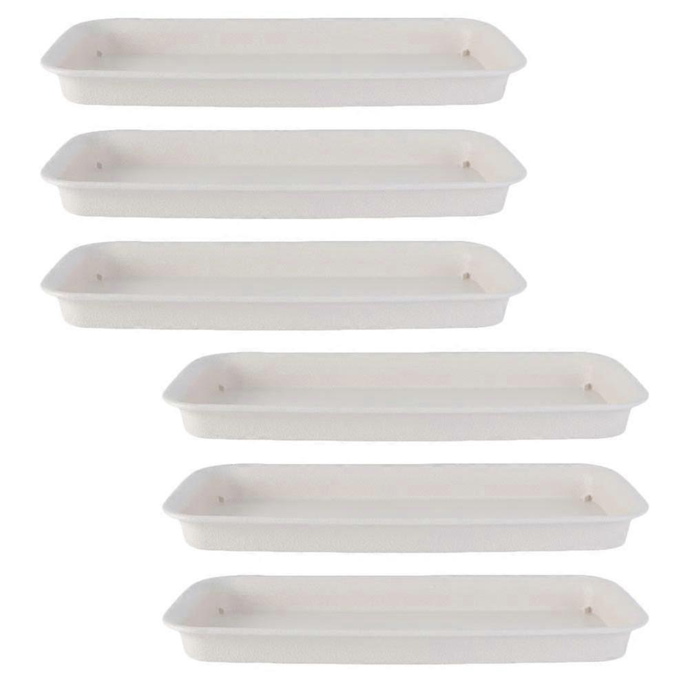 Gardening Flowerpot Trays | Rectangular Plastic Water Collection | 6Pcs