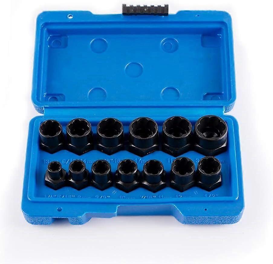 Nut Extractor Kit Nut Extractor Screw Extractor Socket 619mm, 13-Piece Extractor Set